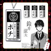 Anime Kakegurui Zwanghaften Gambler Halskette Jabami Yumeko ID Karte Acryl Anhänger Halsketten Cosplay Schmuck Geschenk