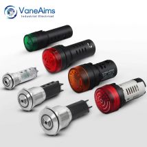 Summer 22mm/16mm Flash LED Alarm Anzeige Licht Signal Lampe Blinkende metall Summer DC12V DC24V AC 220V intermittierende Sound 110V