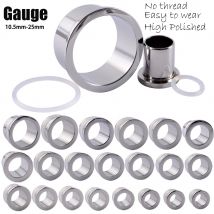 PAAR Edelstahl Zylinder Ohr Tunnel Plugs Messgeräte Expander Bahre Ohr Kegel Piercing Körper Piercing Schmuck 10,5-25mm