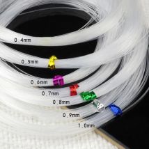UPGFNK 0,4 ~ 1 mm transparenter, nicht dehnbarer Fischschnur-Draht, Nylon-Schnur, Seilschnur, Perlenfaden für die Herstellung von Halsketten, Armbändern, DIY