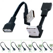 5 cm 10 cm USB 2.0 A Stecker auf Buchse 90 abgewinkeltes Verlängerungsadapterkabel USB2.0 Stecker auf Buchse rechts/links/unten/oben Schwarzes Kabel