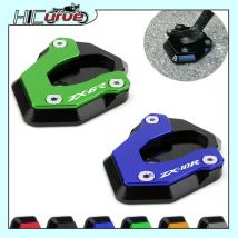 Motorcycle CNC Kickstand Foot Side Stand Extension Support Plate Pad With logo Fit For ZX-6R ZX6R ZX 6R ZX-10R ZX10R ZX 10R