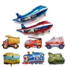 1 stücke flugzeug Auto Form Aluminium Film Ballon Schule Bus Zug Tank Bagger Kinder Geschenk Geburtstag Party Dekoration Ballon