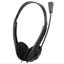 3.5mm Wired Stereo Headset Noise Cancelling Earphone with Microphone Adjustable Headband for Computer Laptop Desktop Dropship
