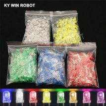 100 Stück 5 mm LED-Dioden 5 mm sortiertes Kit Weiß Grün Rot Blau Gelb Orange Rosa Lila Warmweiß DIY Leuchtdiode