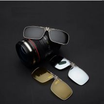 MYT_0303 Spolaryzowane okulary przeciwsłoneczne Klips na okulary Night Vision Żółte damskie kwadratowe okulary przeciwsłoneczne z klipsami Klipsy unisex