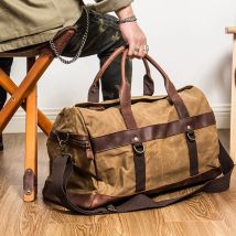 Wasserdichte gewachste Canvas Leder Herren Reisetasche Handgepäcktasche Handgepäck Große Tragetasche