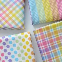 Rainbow Geometry Plaid Polka Dot Cotton Digital Printing Fabric For Sewing Children Dress Shirts By Half Meter