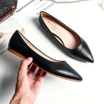 Damen-Schuhe mit flachem Absatz, Basic-Stil, Büro-Damen-Arbeitsschuhe, flacher Absatz, spitze Zehen, reine Farbe, Übergröße, 31, 32, 33, 43, 44 45