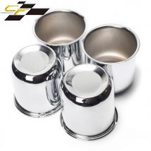 CFPerformance 4pcs 80mm/3.15in Mirror Chrome Plated Carbon Steel PUSH-THRU HUB CENTER CAP For Trailers Trucks SUVs RV Wheel Rims