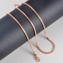 Width 0.9/1.2/1.5/2mm Rose Gold Square Snake Chain Stainless Steel Necklace Fashion Jewelry Gift  for Women Men
