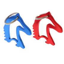Tragbarer Flaschen öffner mit Pferdekopf muster aus Aluminium legierung und Schlüssel ring