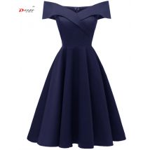 CD-1635#Satin Drill Navy Blue Black Short Boat Neck Bridesmaid Dresses Wessing Party Prom Dress Gown Wholesale China Women