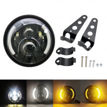 Faro universale per moto a LED da 7 "DRL H4 per Honda Yamaha Suzuki Victory Kawasaki Accessori per alloggiamento lampada da 7,5 pollici