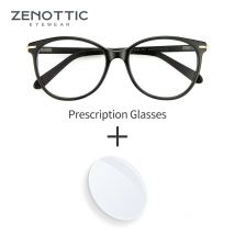 ZENOTTIC Frauen Acetat Brillen Cat Eye Stil Optische Brillen Rahmen Myopie Blau Licht Blockieren Brillen
