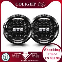 CO LIGHT-faro LED de 7 pulgadas para conducción todoterreno Lada Niva 4x4, 180W, ángulo de ojo DRL, giro único, 12V, 24V, Hi/Lo
