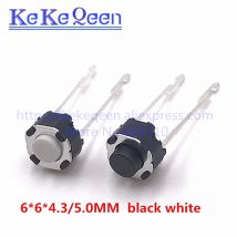 50 pz Verticale Rotondo Micro Interruttore 6*6*4.3mm / 6*6*5mm DIP-2 2pin Tattile Tatto Interruttore di Pulsante 6x6x4.3mm / 6x6x4.3mm 2p