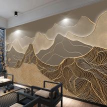 Custom 3D Photo Wallpaper Chinese Style Retro Art Abstract Mountain Wall Painting Bedroom Study Living Room TV Background Decor