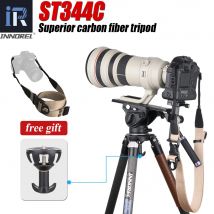 ST344C Berufs Carbon Stativ Einbeinstativ Mit Kugelkopf Flüssigkeit Kopf Für Digital Kamera DSLR Max Last 35kg 75mm schüssel Adapter