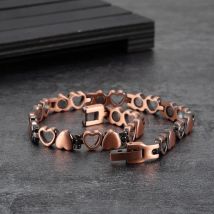 Magnetische Armband für Frauen Herz Reinem Kupfer Energie Armband Healing Kette Link Vintage Magnetische Kupfer Armbänder Therapie Arthr