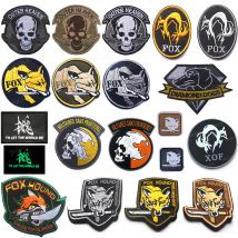 FOX PVC Gestickte Patches Taktische Militärische Patch Kampf Gummi Stickerei Abzeichen Für Kleidung Rucksack Jacken