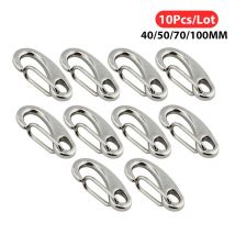 10Pcs Egg Shape Spring Snap Hooks Marine 316 Stainless Steel Multifunctional Hiking Camping Belt Carabiner Quick Release Hook