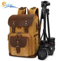 DSLR Camera Bag Backpack Batik Canvas Waterproof Photography Backpack Outdoor Wear-Resistant For Canon Nikon Fit 15.4inch Laptop