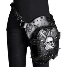 Steampunk Tasche Schädel Punk Retro Rock Gothic Schulter Taille Taschen Bein Oberschenkel Tasche Dame Hip Hop Niet Packs Stil für Frauen Herren