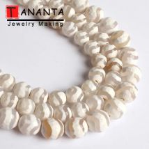 8/10mm Natürliche Stein Faceted Weiß Wasser Welle Streifen Achate Lose Runde Perlen für Schmuck Machen DIY Armband halskette 15 inch