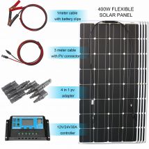 Kit de Panel Solar completo 400w 300w 200w 100w 12v Panel de energía Solar Flexible para cargador de batería Solar/banco de energía/Camping/senderismo
