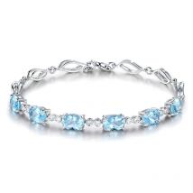 Neue Stil 925 Sterling Silber Armband Exquisite Sapphire Silber Armband Für Frau Charme Schmuck Geschenk