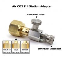 Neuer CO2-HPA-DIN-Scuba-Füllstation-Adapter mit CGA320- oder W21,8- oder G3-4-Anschluss auf 8-mm-Schnellspanner-Trennkupplung