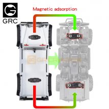 GRC magnetische Stealth-Fahrzeugschalensäule mit einstellbarem Abstand, anwendbar auf 1/10 RC-Raxial SCX10 90046 TRX-4