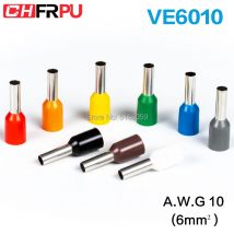 100 Stück E6010 isolierte Aderendhülsen Klemmenblock Kabelenddrahtverbinder elektrischer Crimp-Abschlusskabel für 6 mm2, 10 AWG