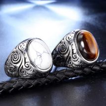 Onlysda Retro Antiken Nahen Osten Arabischen Stil stein titanium stahl ring Schmuck Für Männer Party Geschenke Drop Verschiffen OSR298