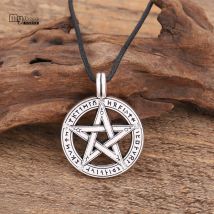 Meine Form Pentagramm Hebräischer Charm Pentagramm Anhänger Statement Halskette Männer Stern Amulett Kette Talisman Schnur Supernatural Halsketten