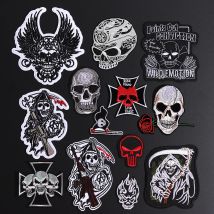 Feine menschliche Skelett-Aufnäher für Kleidung, Mantel, Jeans, Dekor, zum Aufbügeln, Totenkopf-Applikationen, 3D-DIY, Punk-Stil, Biker, Mantel, Jeans, Hut, Abzeichen