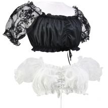 Plus Größe Medieval Dirndl Oktoberfest Kostüm Deutschland Bayerischen Spitze Unterwäsche Bluse Cosplay Taverne Karneval Phantasie Party