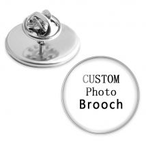 Foto personalizzata Immagini personalizzate Spille Uomo Donna Cabochon in vetro Zaino in acciaio inossidabile Bottoni da bavero Distintivi Spilla regalo