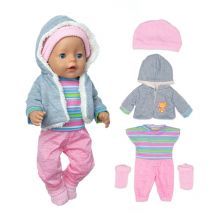 Neue schöne Plüsch anzug Tragen Für 43 cm Baby Puppe 17 Zoll Geboren Babys Puppen Kleidung Und Zubehör