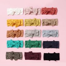 100 PCS/Lot, Soft Fabric Knot Bow Baby Headbands, Wide Turban Headwrap, Baby Shower Gift
