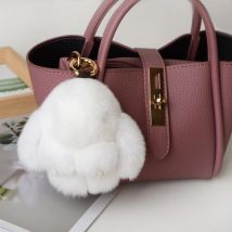 10CM Mini Flauschigen Echt Fell Pompon Hase Schlüsselbund Frauen Mädchen Nette Plüsch Kaninchen Schlüssel Ring Auf Tasche Schmuck Hochzeit partei Spielzeug Kind Geschenk