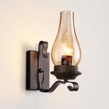 Retro Industrielle Licht Eisen Wand Lampe Kreative Restaurant Korridor Schlafzimmer Nacht Glas Wand Licht Wohnzimmer Hotel Beleuchtung