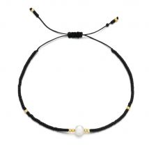 ZMZY Dünne Natürliche Perle Armband Miyuki Perlen Handgemachte Schwarz Glas Stein Armbänder Für Frauen Boho Einstellbare Seil Dame Schmuck