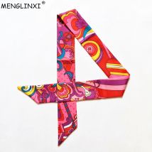 Neue Design Regenbogen Stick Seidenschal 2023 Luxus Marke Schal Frauen Dünne Tasche Haar Neck Schal Foulard Femme Stirnband