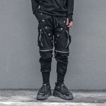 System funktion der männlichen hosen overalls zipper knie, abnehmbare füße hosen hosen der hohe