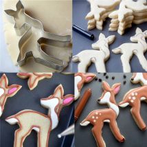 Elk Deer Shape Christmas Cookie Cutter Fondant Stamp Cake Embossing Cookie Mold Sugar Craft Christmas Baking Pastry Cutter