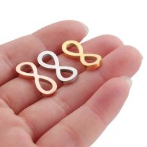 Aiovlo 5 teile/los Unendliche Symbol Stecker Charms Spiegel Poliert Edelstahl DIY Halskette Armband Schmuck Machen Liefert