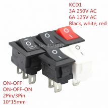 10PCS KCD11 Rocker Schalter 10*15mm Mini Push Button Switch ON-OFF/AUF-OFF-AUF 2 Pins / 3 Pins 3A 250VAC / 6A 125VAC