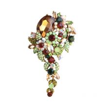 Europa Und Usa Beliebte Brosche Farbe große glas brosche weihnachten brosche frauen kleidung zubehör